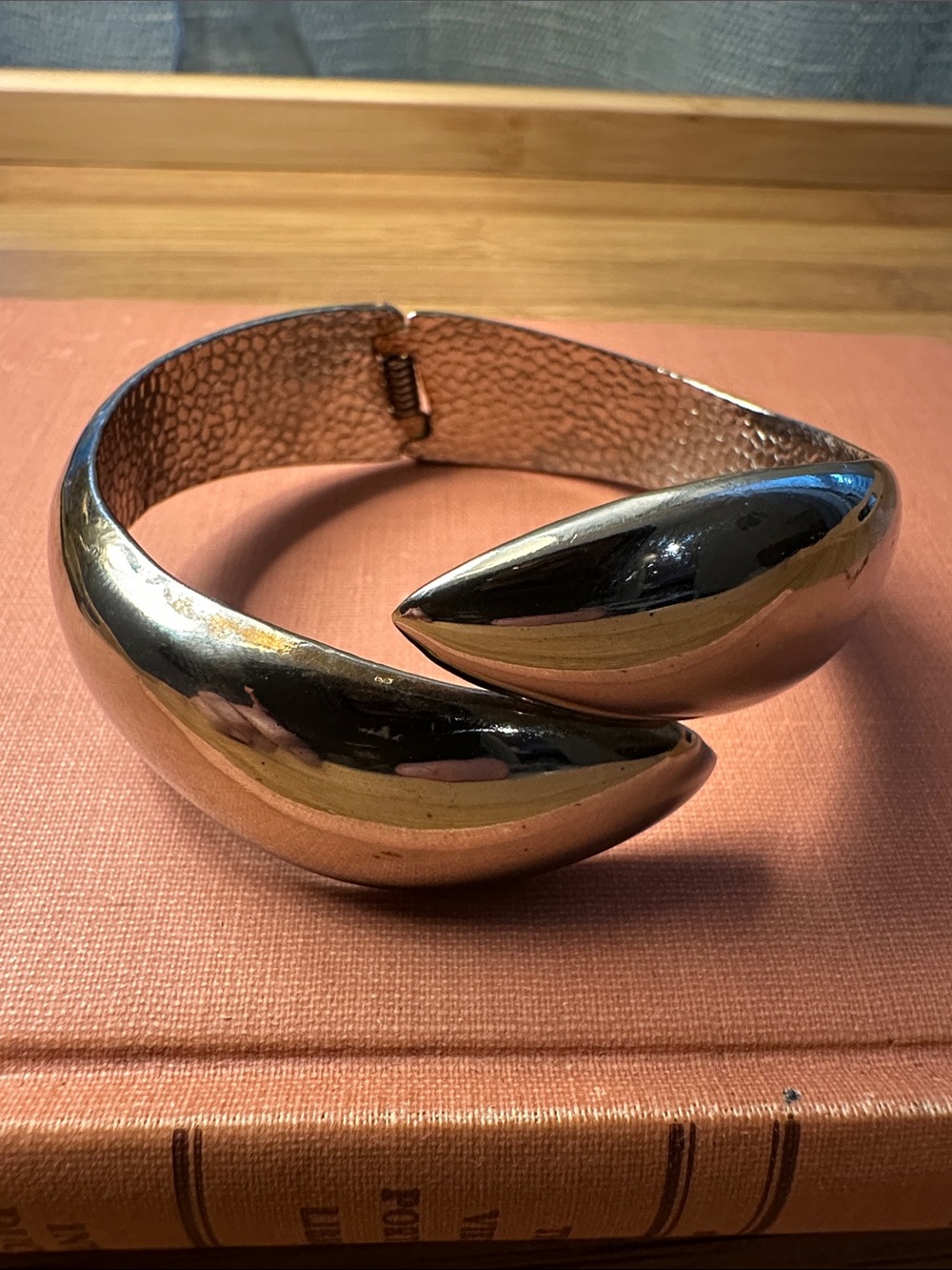 Polished Gold-Tone Sculptural Open Cuff Bracelet - Women Jewelry